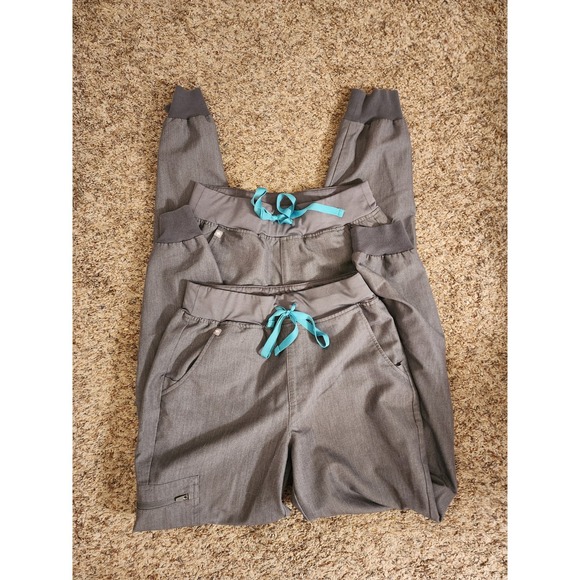 Figs Pants - FIGS Zamora Jogger Scrub Pants Graphite Set of 2 Bundle Women's Small EUC